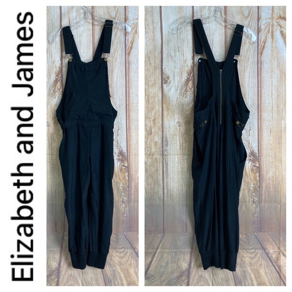➡️Elizabeth and James Black Silk Overall Size